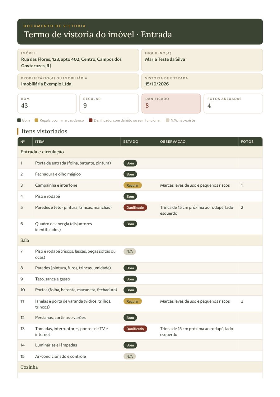 Exemplo do documento em PDF A4