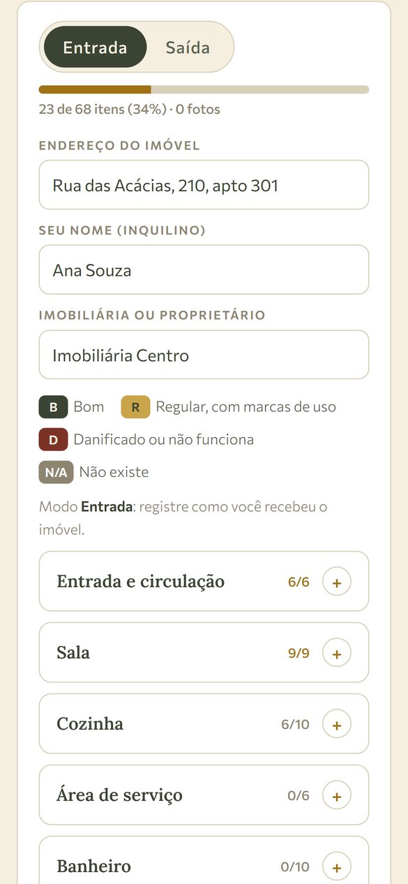 Checklist cômodo a cômodo
